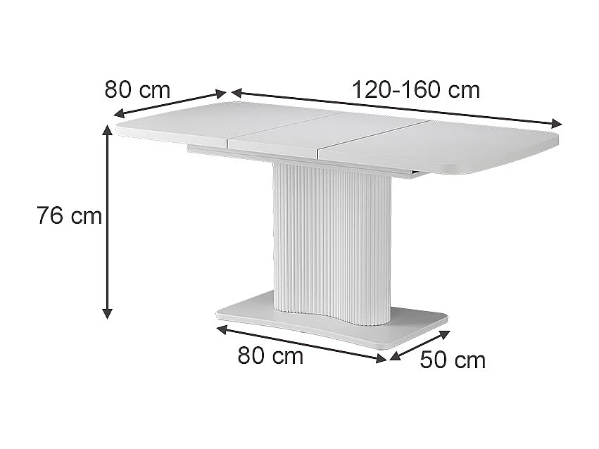 Spisebord hvid/hvid 120x80x77.4 fenaro