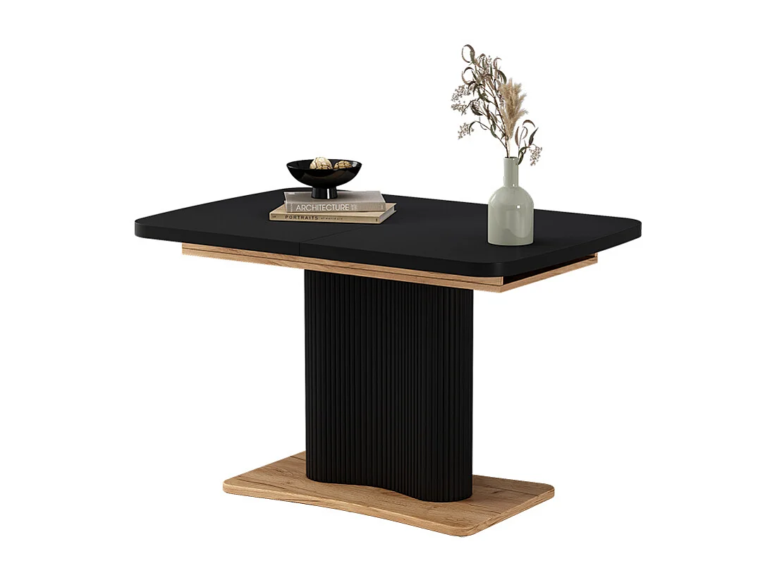 Table de salle à manger noir/chêne 120x80x77.4 fenaro