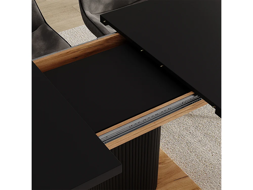 Table de salle à manger noir/chêne 120x80x77.4 fenaro