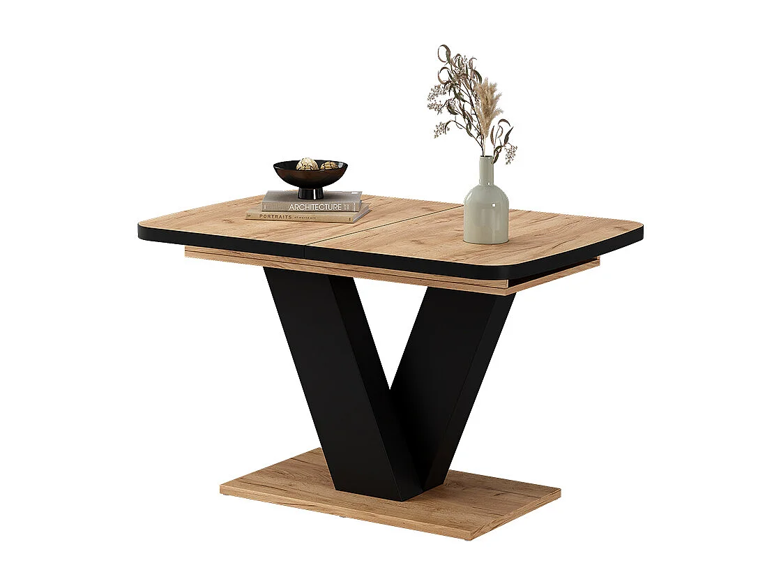 Table de salle à manger chêne noir/force de lor 120x80x77.4 fenaro