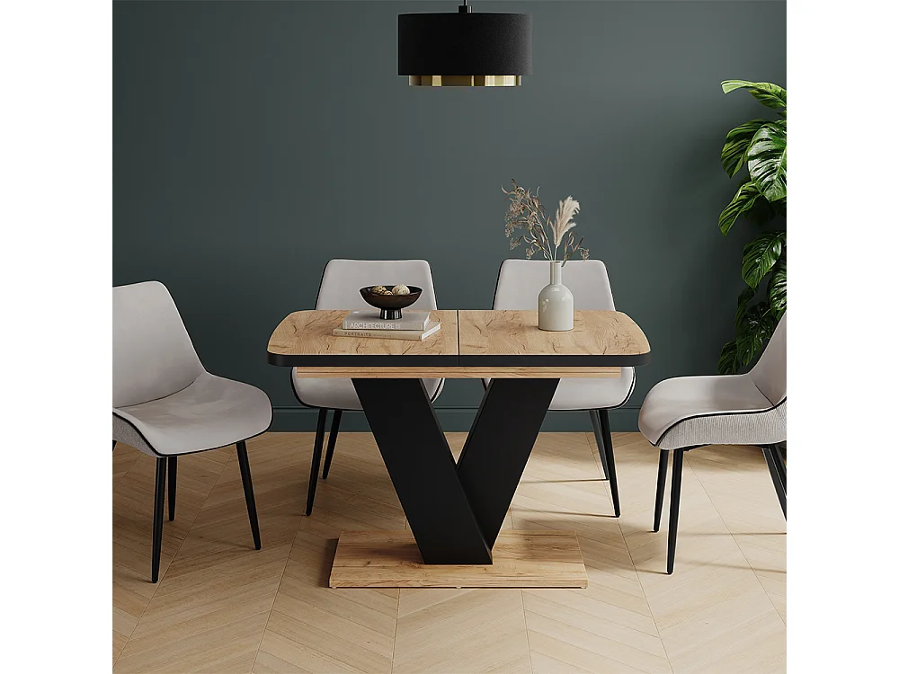 Table de salle à manger chêne noir/force de lor 120x80x77.4 fenaro