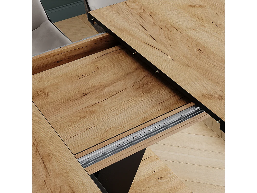 Spisebord sort/gyldent egetræ 120x80x77.4 fenaro