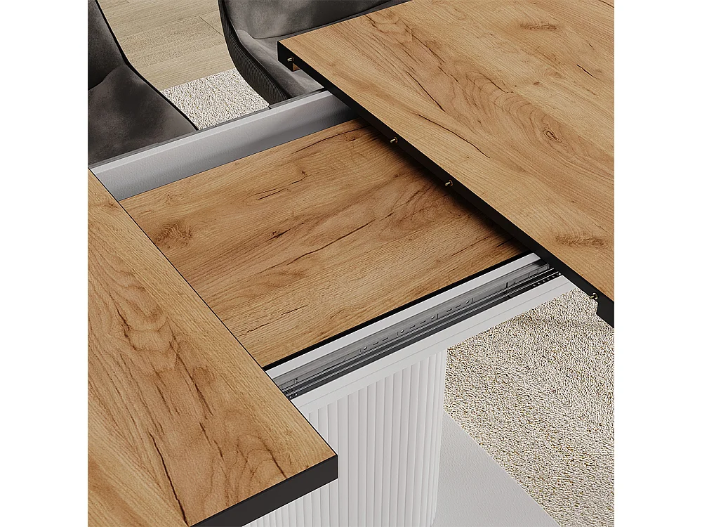 Table de salle à manger noir/blanc 120x80x77.4 fenaro