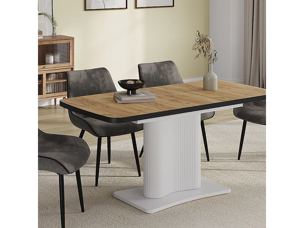 Table de salle à manger noir/blanc 120x80x77.4 fenaro