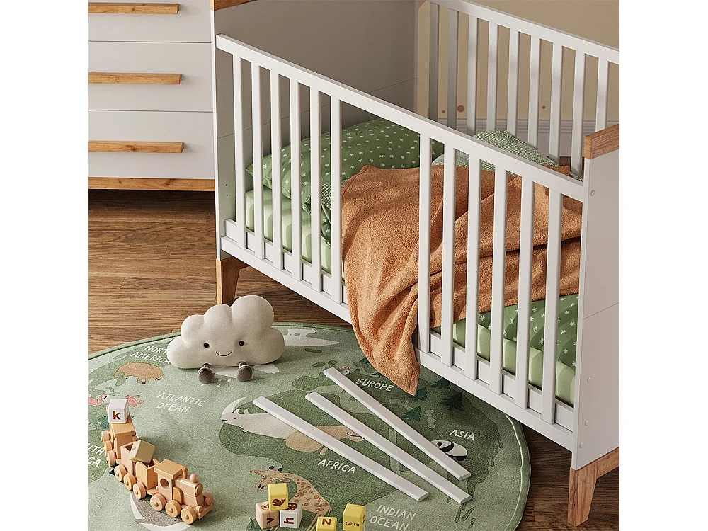 Babybett weiß 144.1x79.7x98.4 malia