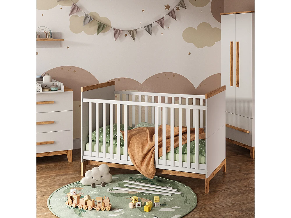 Babybett weiß 144.1x79.7x98.4 malia