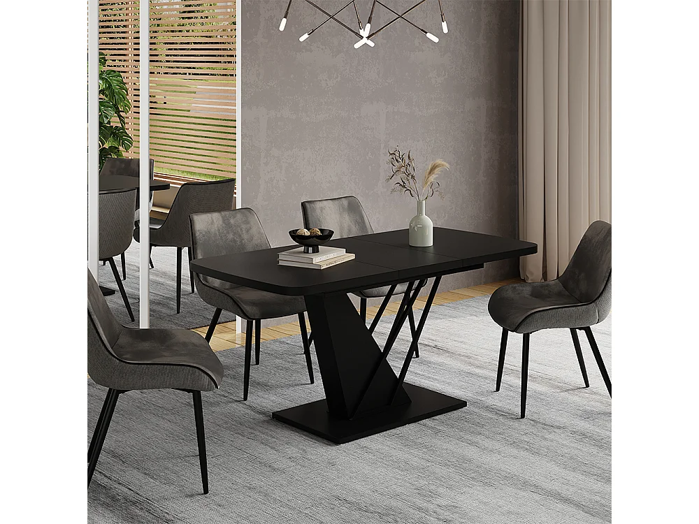 Table de salle à manger noir 120x80x77.4 fenaro