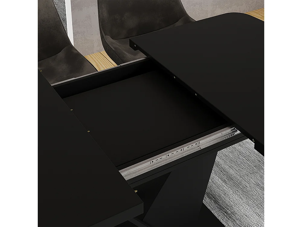 Table de salle à manger noir 120x80x77.4 fenaro