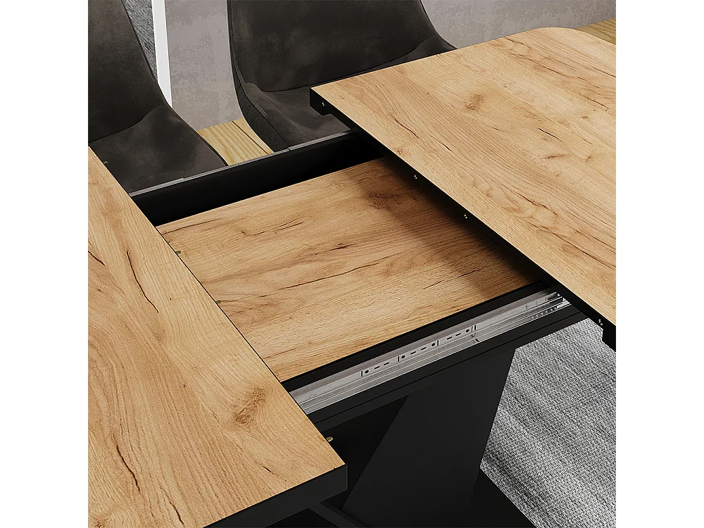 Table de salle à manger chêne doré/noir 120x80x77.4 fenaro