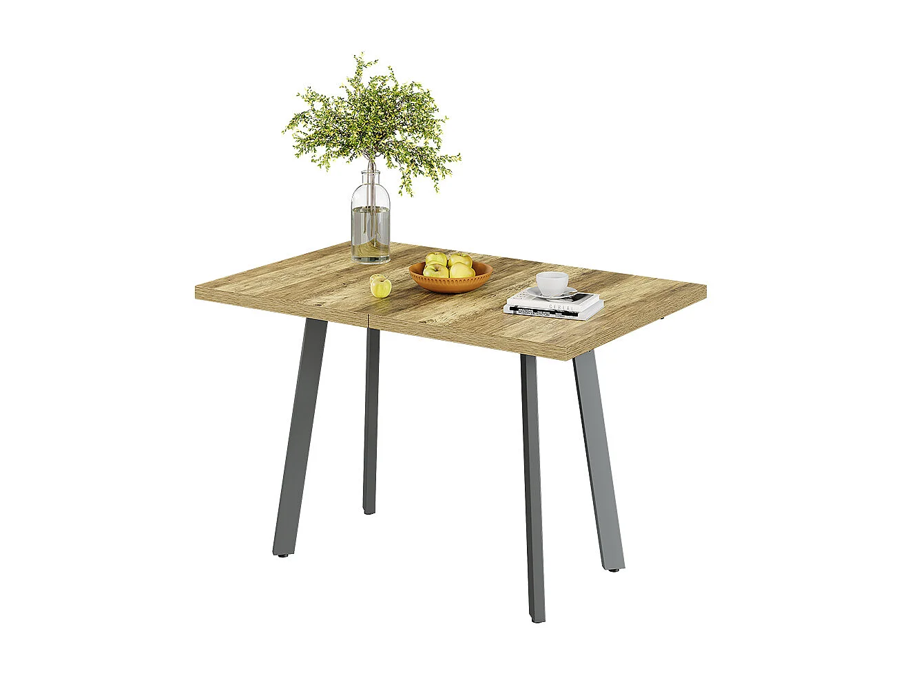 Table de salle à manger chêne rustique/gris 160x80x76 tisko