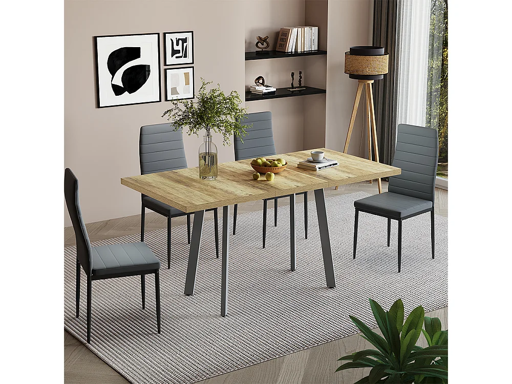 Spisebord rustik eg/grå 160x80x76 tisko