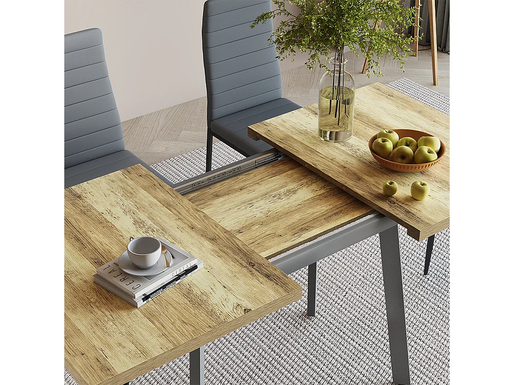 Spisebord rustik eg/grå 160x80x76 tisko