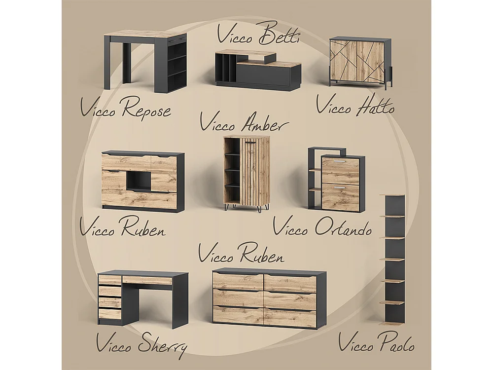 Spisebord rustik eg/grå 160x80x76 tisko