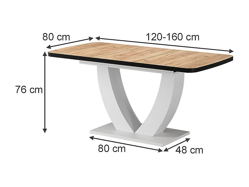 Table de salle à manger chêne doré/blanc 120x80x77.4 fenaro