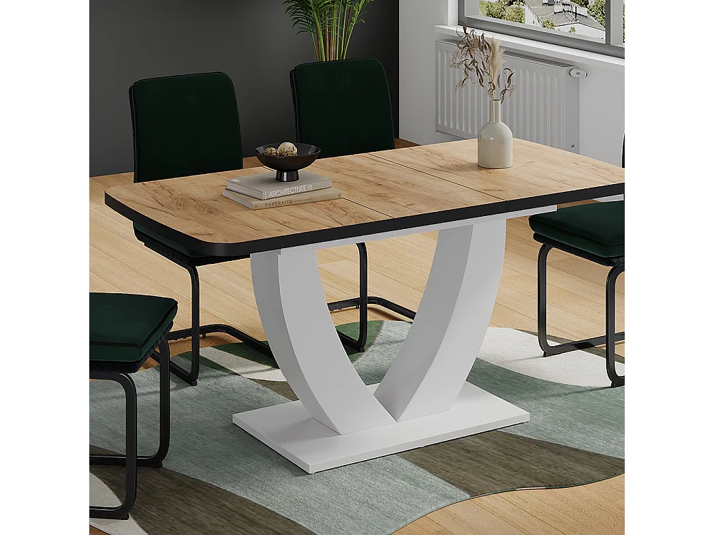 Table de salle à manger chêne doré/blanc 120x80x77.4 fenaro