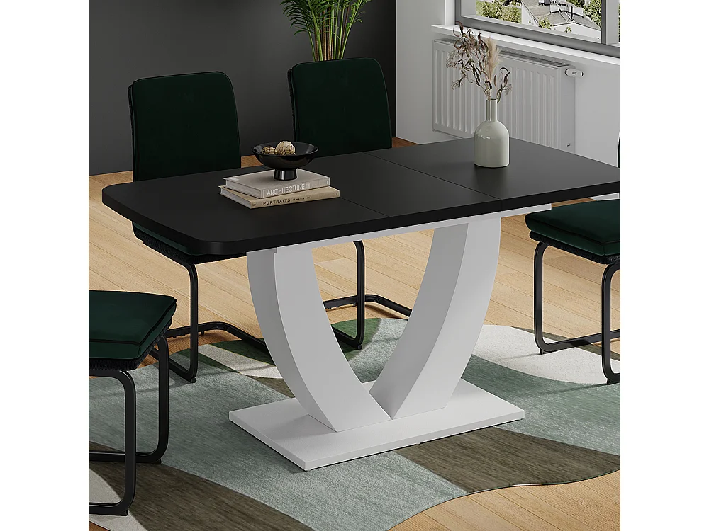 Table de salle à manger noir/blanc 120x80x77.4 fenaro