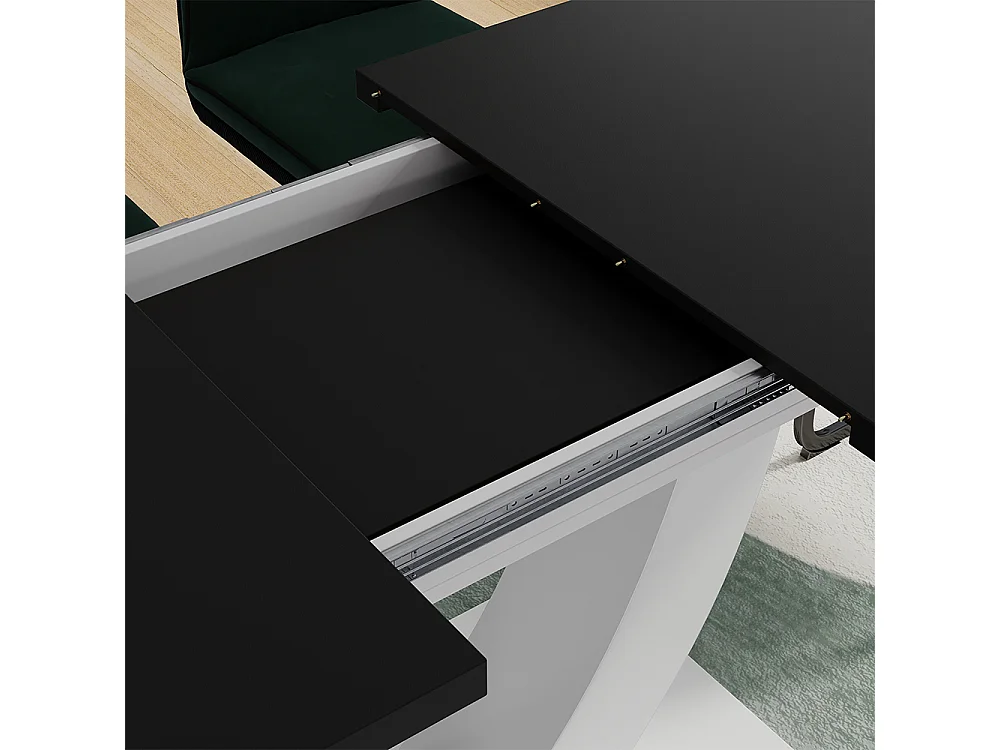 Spisebord sort/hvid 120x80x77.4 fenaro