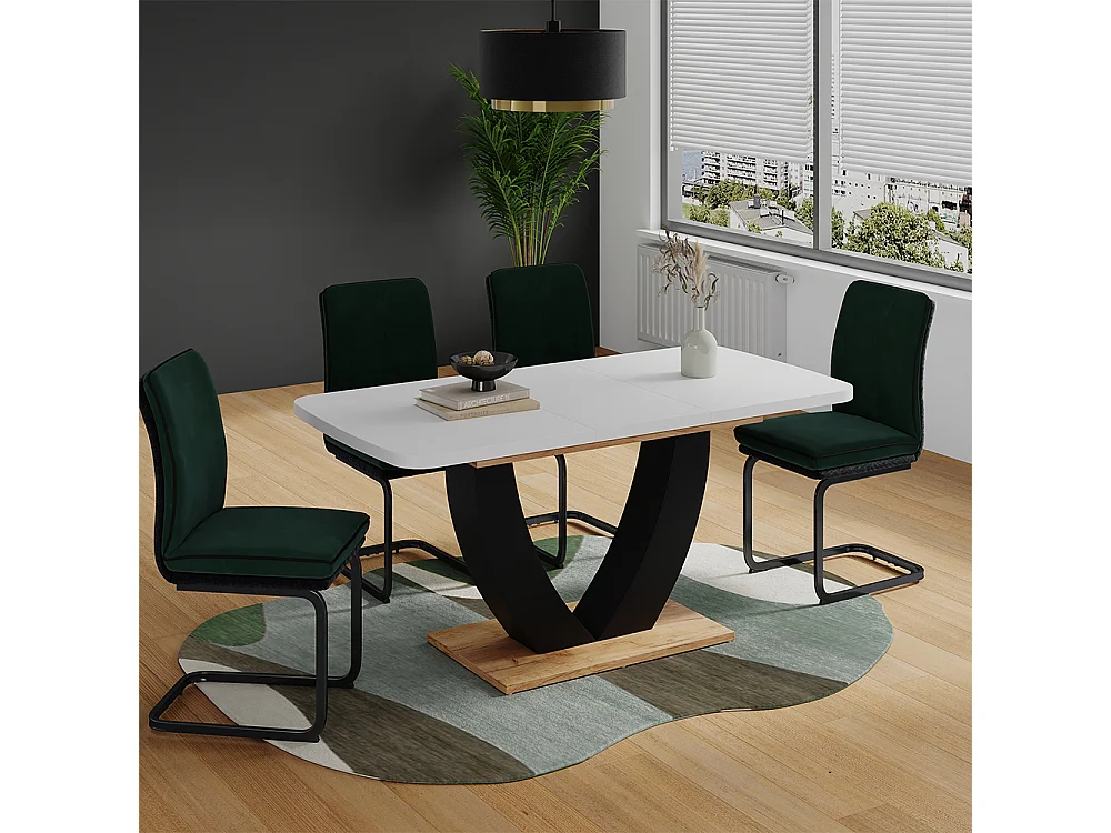 Table de salle à manger chêne blanc/force de lor 120x80x77.4 fenaro