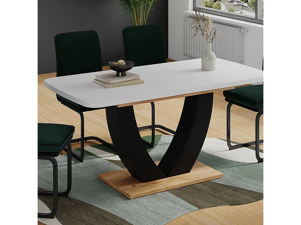 Table de salle à manger chêne blanc/force de lor 120x80x77.4 fenaro