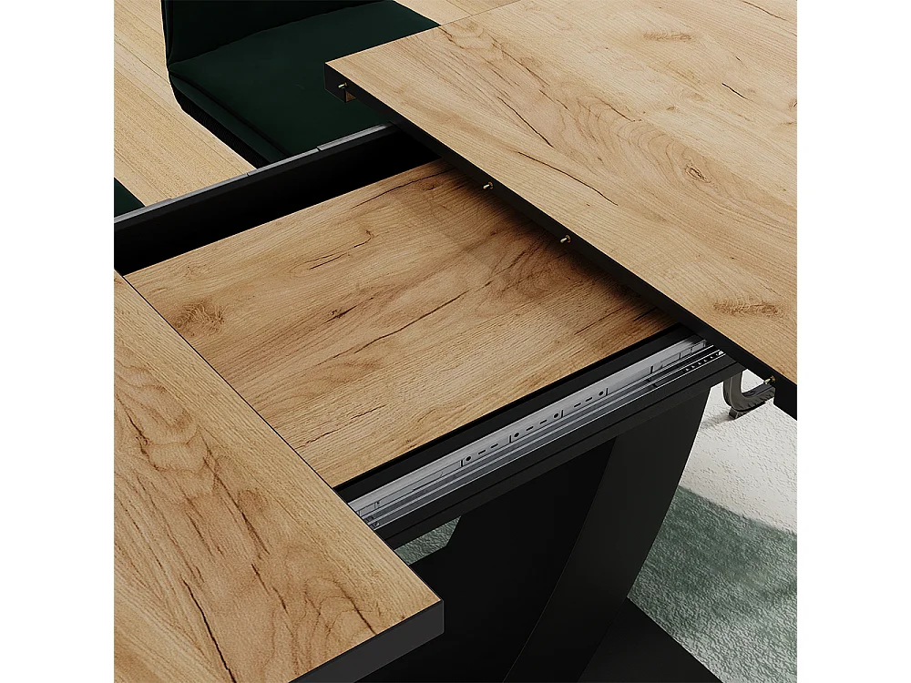 Table de salle à manger chêne doré/noir 120x80x77.4 fenaro