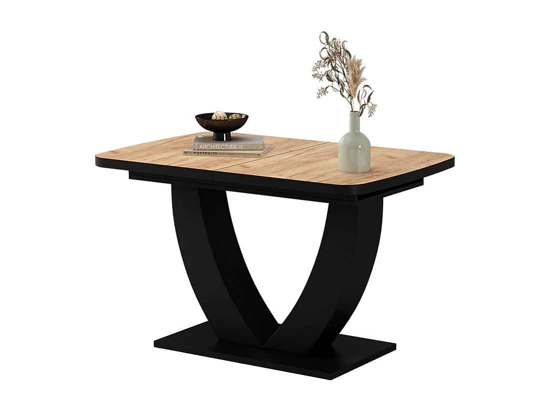 Table de salle à manger chêne doré/noir 120x80x77.4 fenaro