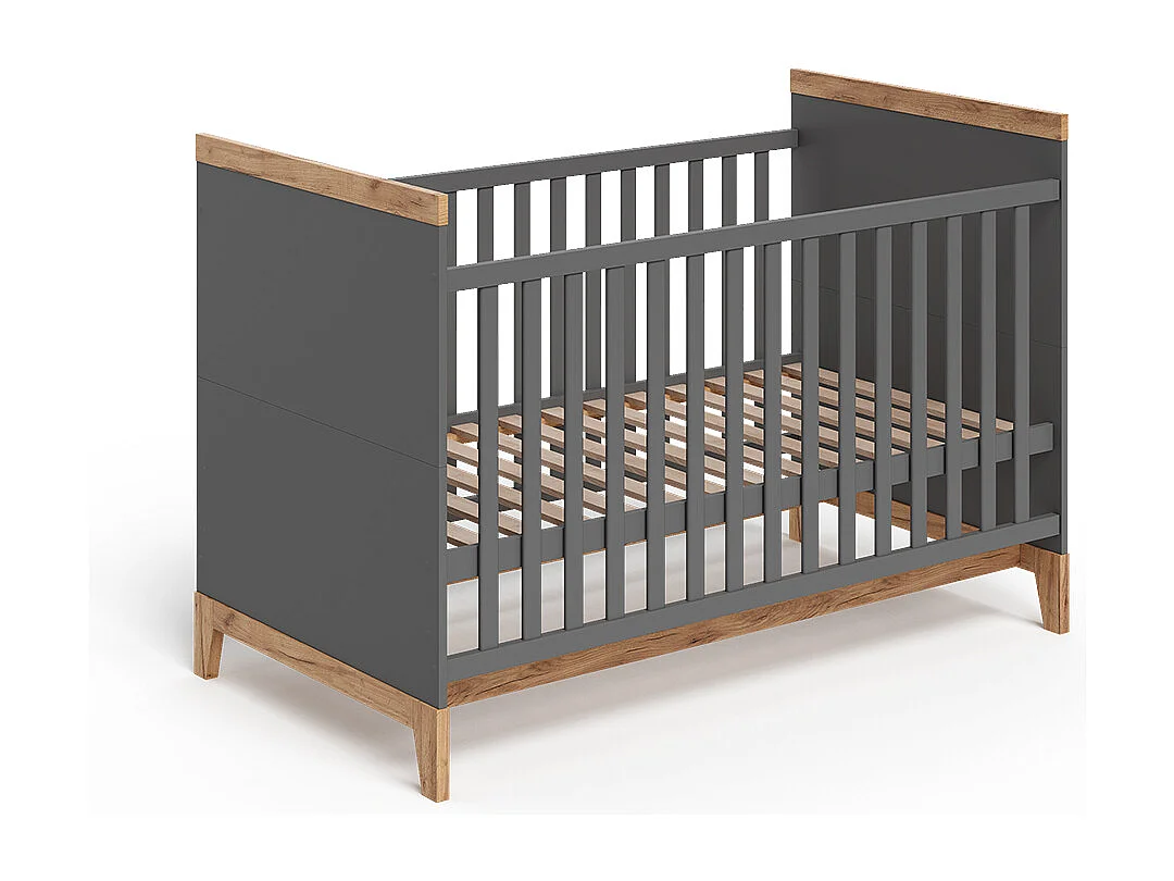 Lit bébé gris/artisan 144.1x79.7x98.4 malia