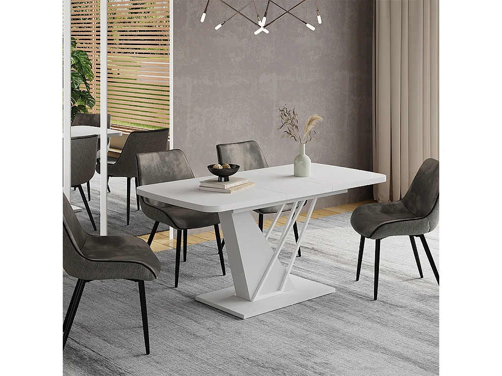 Table de salle à manger blanc 120x80x77.4 fenaro