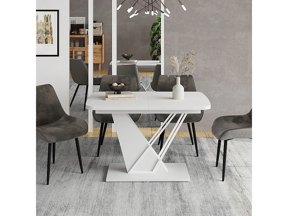 Table de salle à manger blanc 120x80x77.4 fenaro