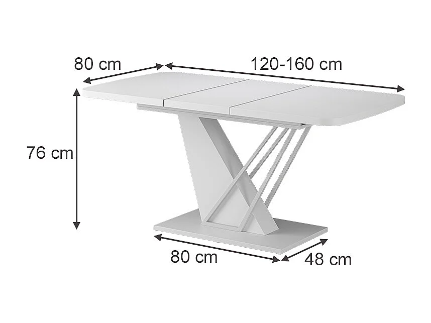 Spisebord hvid 120x80x77.4 fenaro