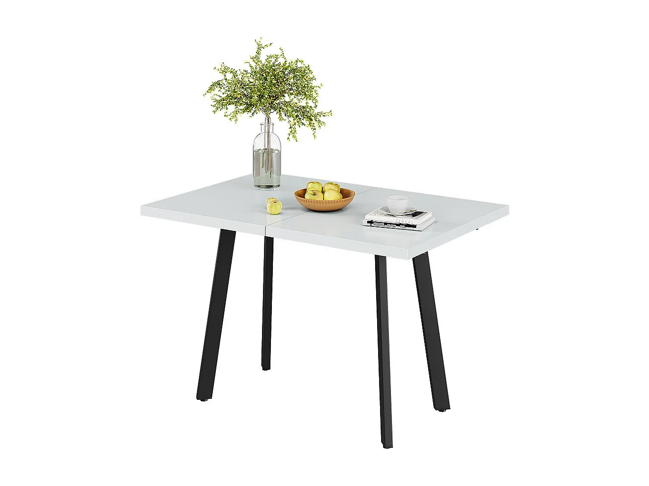 Esstisch weiß/schwarz 160x80x76 tisko