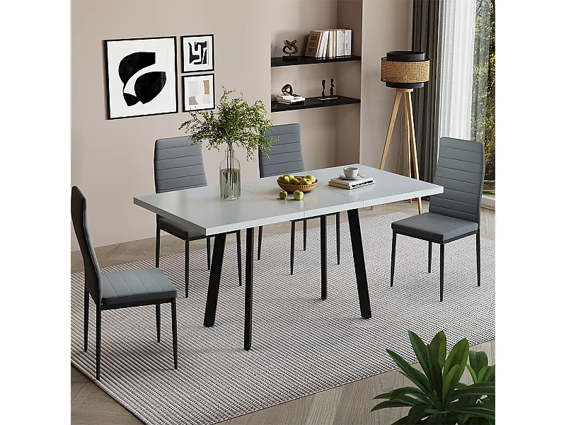 Esstisch weiß/schwarz 160x80x76 tisko