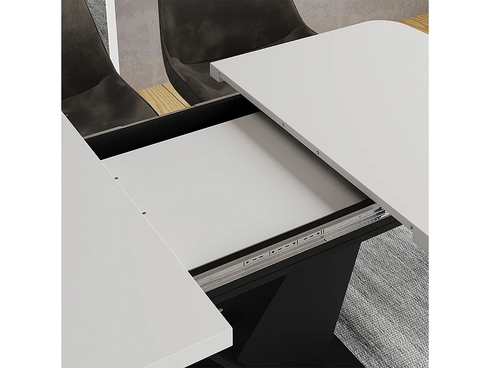 Spisebord hvid/sort 120x80x77.4 fenaro