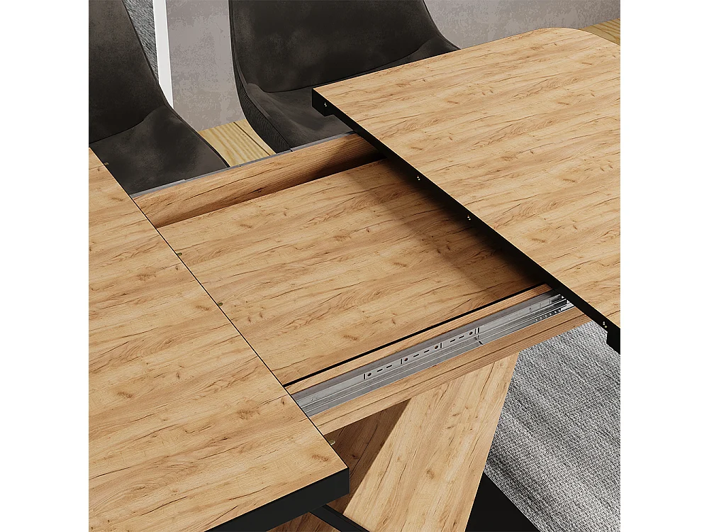 Table de salle à manger noir/chêne 120x80x77.4 fenaro