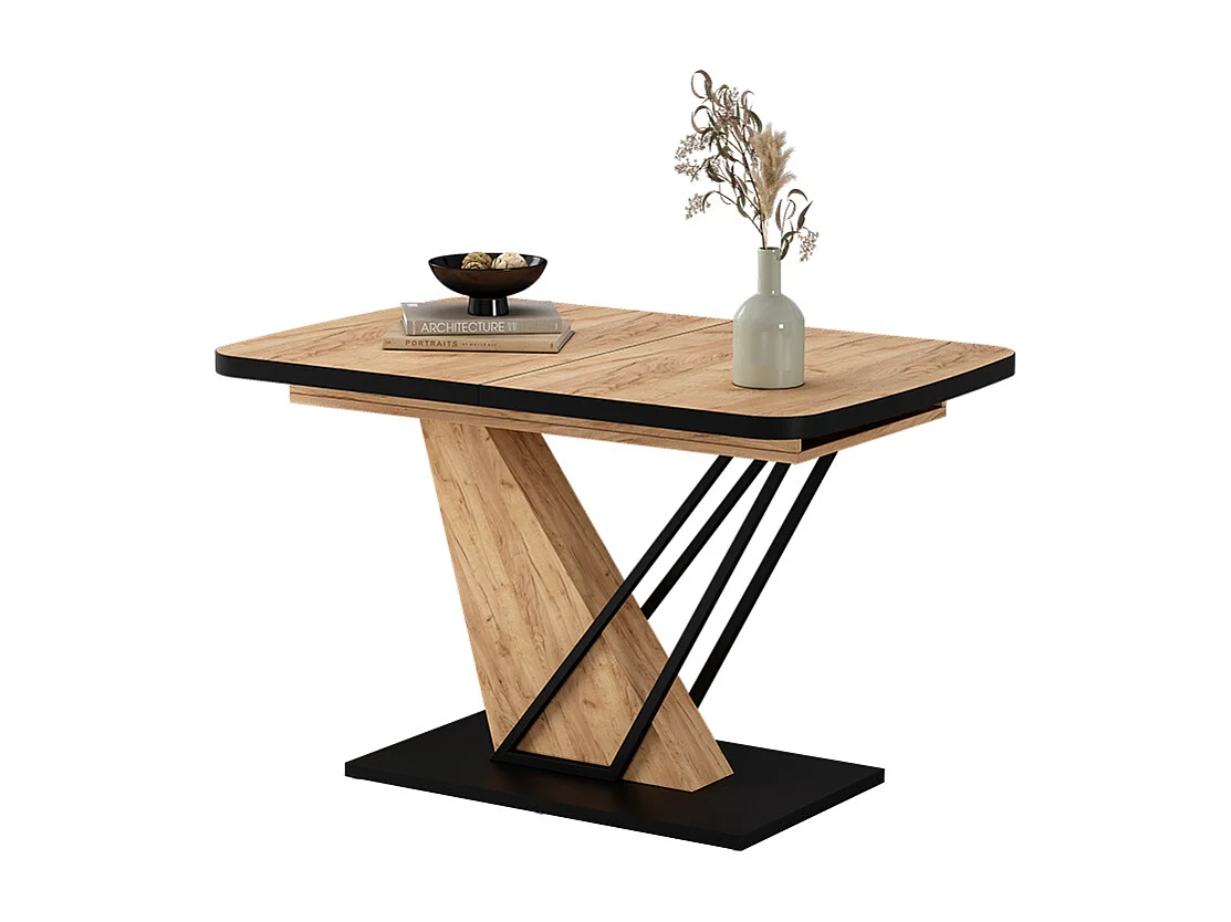 Table de salle à manger noir/chêne 120x80x77.4 fenaro