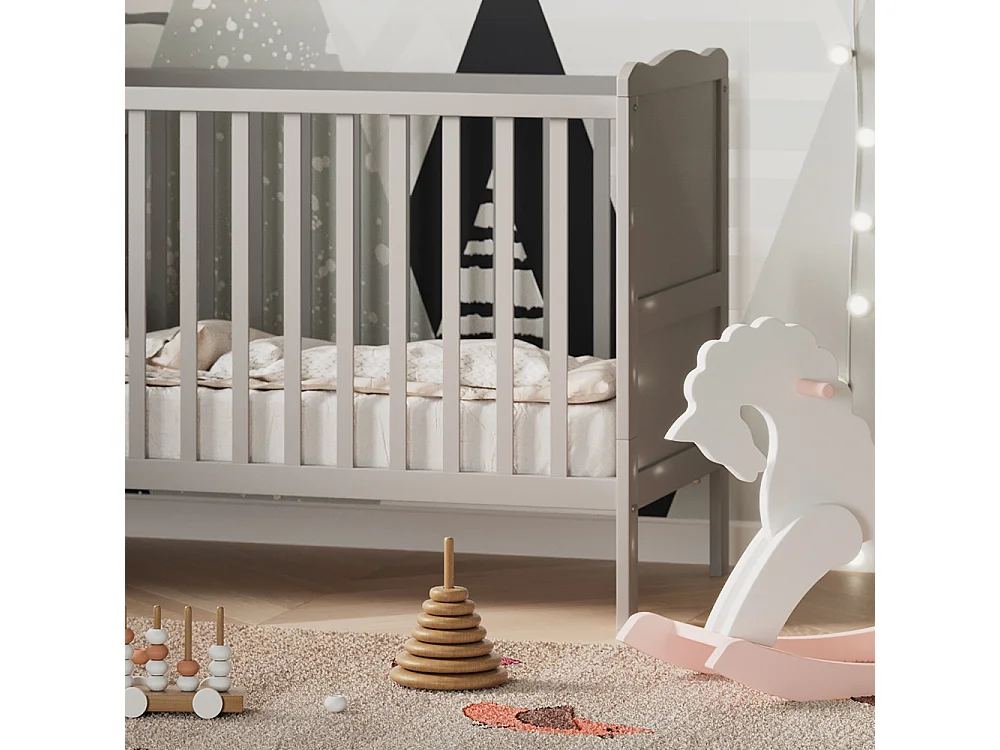 Lit bébé gris 124x65x87 tobi