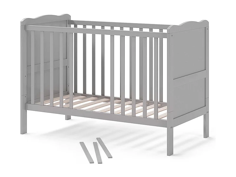 Lit bébé gris 124x65x87 tobi