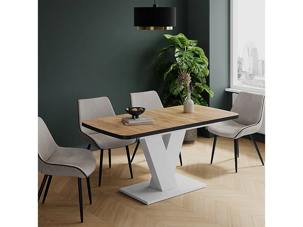 Table de salle à manger noir/blanc 120x80x77.4 fenaro