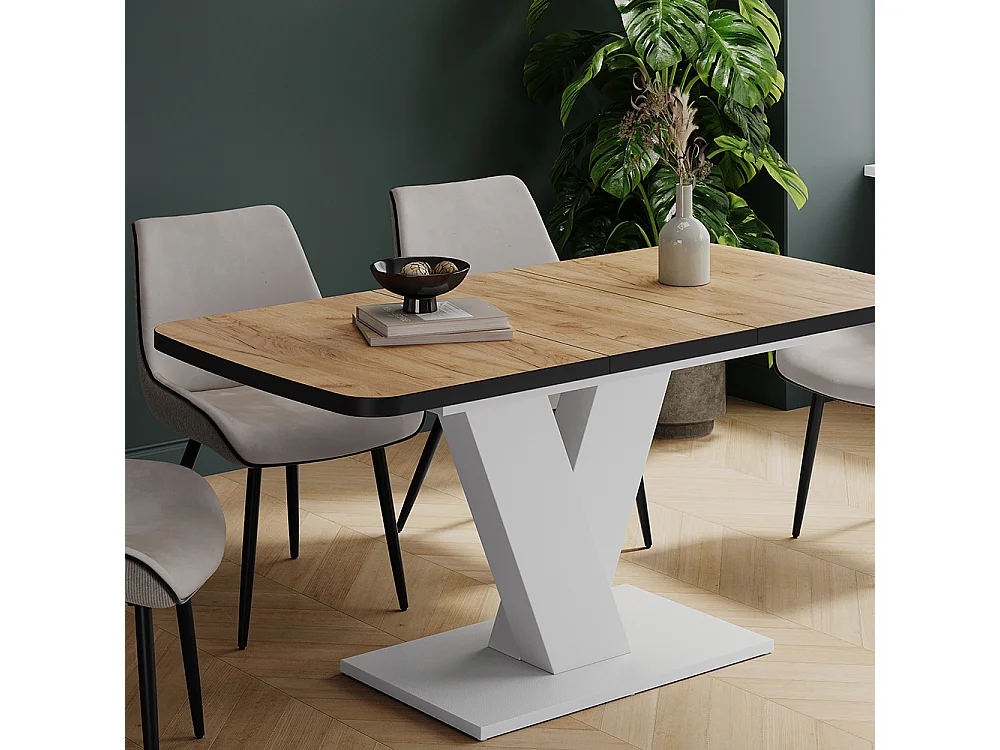 Table de salle à manger noir/blanc 120x80x77.4 fenaro