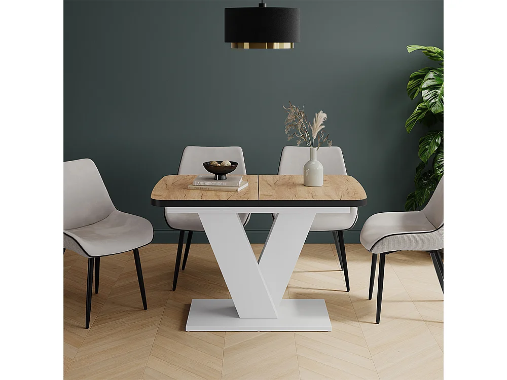 Table de salle à manger noir/blanc 120x80x77.4 fenaro