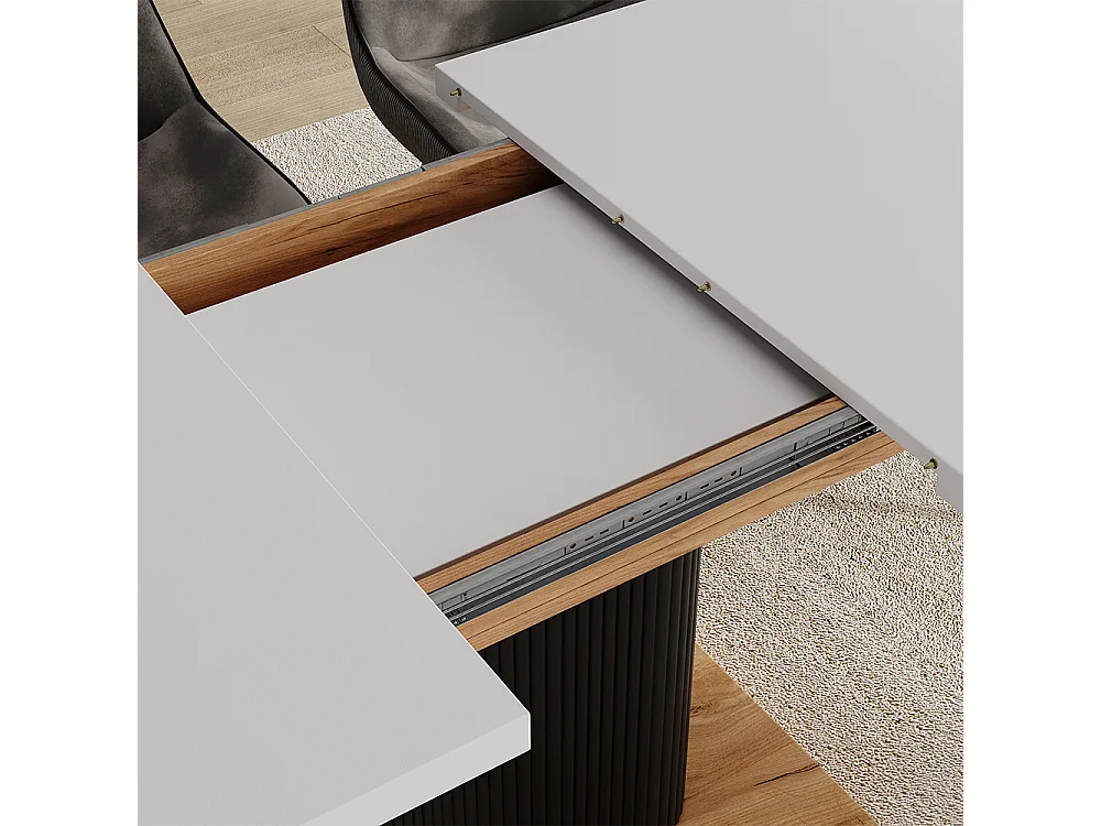 Mesa de comedor roble blanco/dorado 120x80x77.4 fenaro