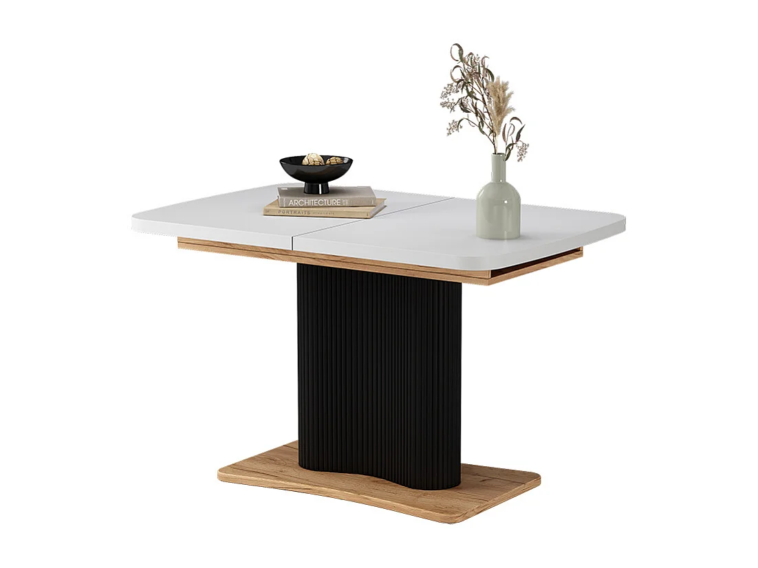 Mesa de comedor roble blanco/dorado 120x80x77.4 fenaro