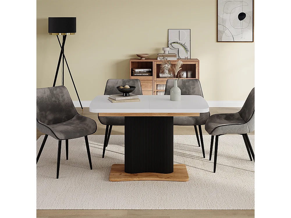 Esstisch weiß/goldkraft eiche 120x80x77.4 fenaro