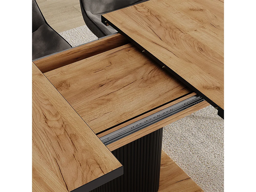 Table de salle à manger chêne noir/force de lor 120x80x77.4 fenaro