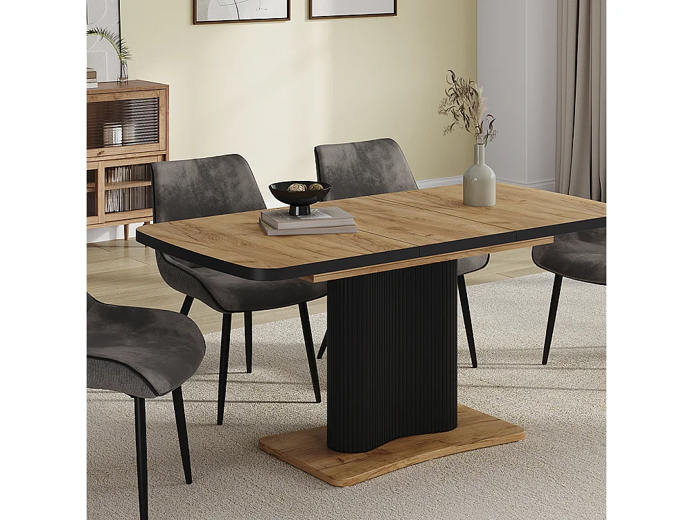 Table de salle à manger chêne noir/force de lor 120x80x77.4 fenaro