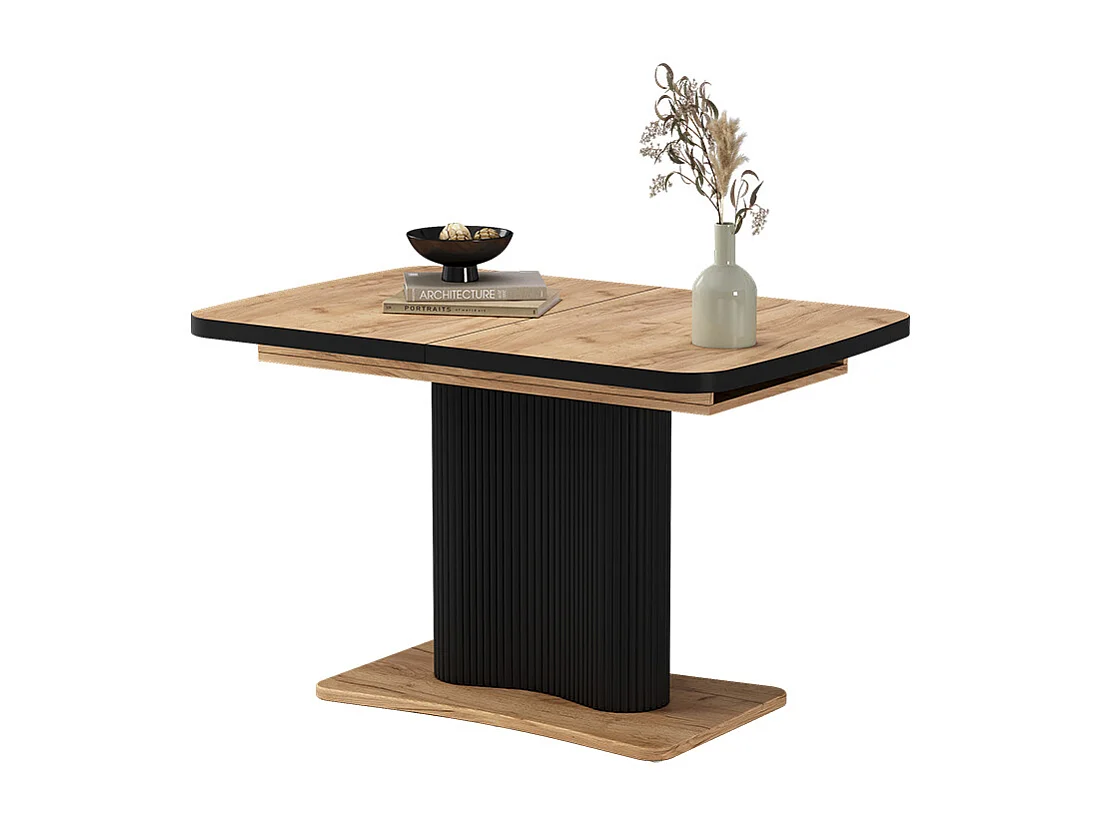 Table de salle à manger chêne noir/force de lor 120x80x77.4 fenaro