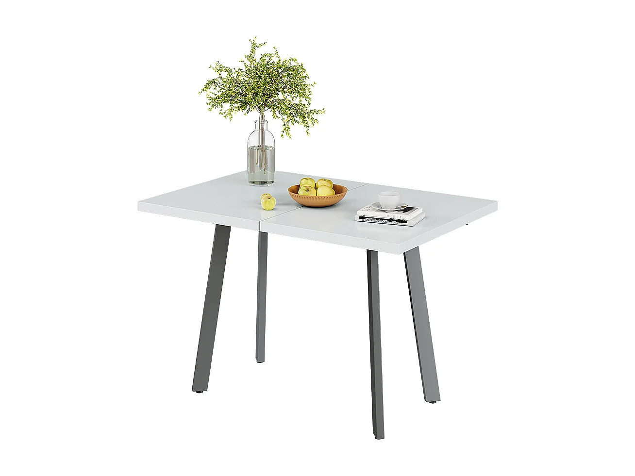 Spisebord hvid/grå 160x80x76 tisko