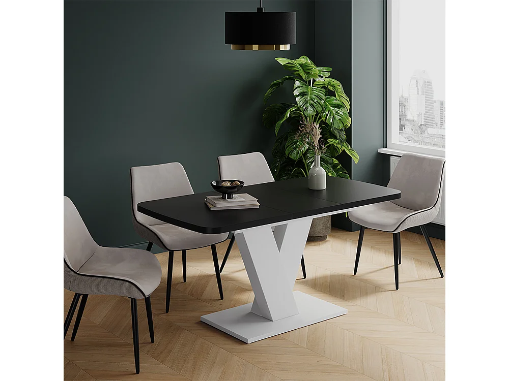 Table de salle à manger noir/blanc 120x80x77.4 fenaro