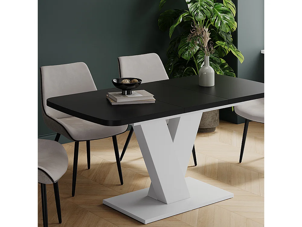 Table de salle à manger noir/blanc 120x80x77.4 fenaro