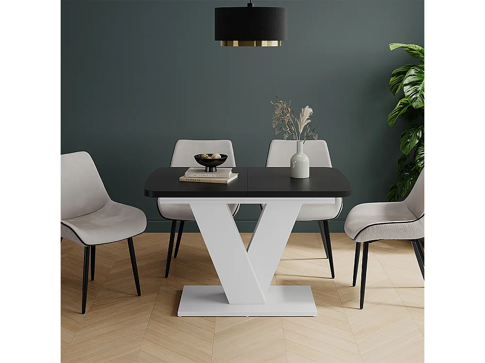 Table de salle à manger noir/blanc 120x80x77.4 fenaro