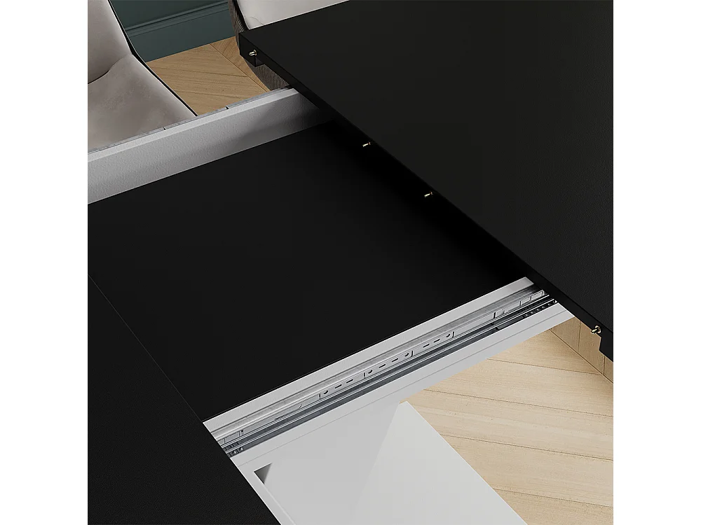 Spisebord sort/hvid 120x80x77.4 fenaro